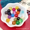 Broche de botón de Cheongsam, cuentas de imitación de jade estilo chino, botones planos de ojo de gato nacarados, cuentas redondas Hanfu chinas