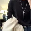 Collar Largo de Perlas Estilo Minimalista para Mujer 2025 Diseño de Nicho de Alta Gama Elegante Gargantilla para Suéter de Socialité