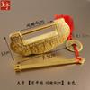 Chengyu Bainian Haohe - Candado antiguo de aleación de zinc y cobre con hebilla para caja de madera (mini candado), cerradura Ruyi antigua, cerradura vintage con cabeza