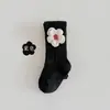 Meias Infantis Mais Vendidas Roupa de Fora Primavera e Outono Meias para Meninas Algodão Classe A Flor Princesa Body Bebê Gancho Grande