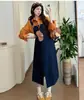 Moda nova primavera 2025 conjunto de duas peças saia com alça de jeans escuro e camisa roupa externa emagrecedora traje para gestantes tendência