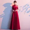 Vestido de Brindis Estilo Chino Cheongsam Novia Mujer Estilo Chino Retro Rojo Vestido de Boda Modificado Estilo Joven Vestido Diario