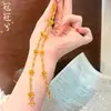 Nuevo Pulsera de Flor de Durazno con Perlas de Oro Arena Estilo Chino Vietnamita, Versátil y Duradera, Venta al por Mayor de Fábrica
