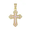 Collar Popular de Hip-Hop Transfronterizo con Cruz de Diamantes Multicolores Colgante de Moda Accesorios de Alta Calle para Hombres y Mujeres Moda