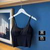 Camisola de seda de hielo sin marcas para mujer, estilo integrado antideslumbrante con almohadilla para el pecho, ropa interior de encaje para la espalda.
