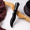 Adorno de adaga de obsidiana bruta natural, faca de adereço esculpida à mão, peça de mão, decoração de presente de inauguração de casa para mesa