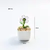 Adorno de escritorio de flor en maceta de vidrio Zibo, planta suculenta artificial verde, cactus, manualidad, regalo, decoración