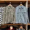 Camisa Masculina Japonesa Outono/Inverno Nova com Dois Bolsos Xadrez Casual Moda Versátil Camisa/Camisa de Manga Longa 486615