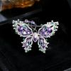 Broche de mariposa hueco de circonita colorida, accesorio de ropa exquisito, atmosférico, de lujo, de alta gama, con ramillete de insectos, ligero y transfronterizo