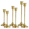 Portavelas de metal color cobre directo de fábrica, bestseller transfronterizo de Amazon, juego de varias piezas de portavelas de hierro para decoración de mesa