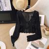 25 Blusas Femininas, Design Francês, Tricô Crochê Vazado, Frescas e Finas com Cadarço para um Visual Slim e Rejuvenescedor