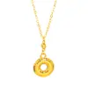 Conjunto de Joias Étnicas Xinxiang Banhado a Ouro Escama de Dragão Fivela da Paz Colar Pulseira Brincos Joia Donut Brilhante