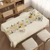 Toalha de Mesa de Luxo Leve e de Alta Qualidade, Impermeável, à Prova de Óleo, Sem Lavagem, Tapete Retangular de Mesa de Centro em PVC Estilo Chinês Novo