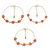 Pulsera de Plata S925 Chapada en Oro Corazón Rojo Cereza en Forma de Corazón DIY Moda Pulsera Estilo Chino Rojo Sur Plata Incrustada Joyería de Mano