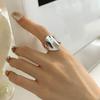 Anillo Ancho de Borde Irregular para Mujer, Superficie Lisa Geométrica, Nuevo Anillo Abierto, Estilo Ins Versátil Único para el Dedo Índice