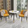 Conjunto de Mesa e Cadeiras de Lazer para Varanda da Moda, Mesa Redonda Simples de Camada Dupla para Recepção e Negociação, Uma Mesa e Duas Cadeiras, Conjunto de Três Peças para Receber Convidados