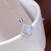 Collar de Plata de Ley S925 con Ágata Blanca Natural, Calado, Incrustado de Diamantes, Rodeado de Flores, Estilo Coreano, Cadena de Clavícula Ligera de Lujo de Alta Gama para Mujer