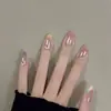 Verão Novo Dopamina Gato Francês Olho de Gato Degradê Deslumbrante Arte de Unha Unhas Usáveis Comprimento Médio Fábrica Atacado
