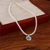 Nuevo Collar de Perlas de Agua Dulce Natural Estilo Chino para Mujer, Collar con Colgante de Lujo Ligero de Gama Alta, Accesorio de Cadena para Clavícula Retro de Nicho