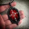 Estilo Gótico Vintage Castillo Murciélago Cuervo Cruz Sangre Gato Negro Iglesia Cementerio Vampiro Collar Vintage