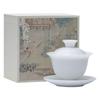 Tazón con Tapa Sancai Linglong de Porcelana Jade Hielo Tazón de Té de Porcelana Blanca Grande para Hogar Juego de Té Kung Fu Regalo Taza de Té de Cerámica