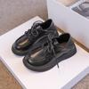 Sapatos Pequenos de Couro para Meninos Estilo Britânico Primavera e Outono 2025 Novos Tendência Solas Macias com Ternos Performance Preto Sapatos de Crianças Dropshipping