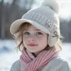 Gorro de Punto de Lana para Niños Niña Niño Bufanda para el Cuello Otoño e Invierno Gorro con Capucha de una Pieza Cortavientos Protección para los Oídos Suéter Cálido