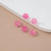 Rosa transparente colorida con agujero, accesorios de flores hechos a mano para bricolaje, perlas de imitación ABS, accesorios de joyería con cuentas