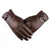 Luvas de Couro para Homens, Forradas com Lã e Espessadas, à Prova de Vento para Ciclismo de Inverno, Luvas de Algodão Quentes para Mulheres com Tela Sensível ao Toque para Motocicleta e Passeio de Inverno