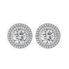 Venda Quente Prata Círculo Duplo Diamante de 3 Quilates Moissanita Colar Anel Brincos Ouro 18K Imitação Conjunto de Moissanita