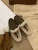 Nuevas Zapatillas Cálidas de Cuero Genuino Mate con Puntera para Otoño/Invierno 2026, Medias Zapatillas de Felpa