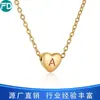 Collar de Amor de Acero Inoxidable Nuevo Collar de Letra con Colgante de Corazón de Acero de Titanio Hidráulico Accesorios de Joyería Venta al por Mayor
