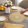 Jogo americano de mesa de penas ocas transfronteiriças em PVC, luz bronzeadora, luxuoso, decorativo, à prova d'água, anti-escaldante, atacado