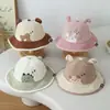 Bonito sombrero infantil de dibujos animados para otoño e invierno, bonito sombrero tipo cubo para niños pequeños, unisex, versátil sombrero de pescador de pana