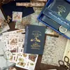 Serie de Invitaciones para Fiestas Retro Yanji Planificador Caja de Regalo Set Estilo Europeo Retro Cuaderno Set de Pegatinas