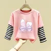 Camiseta de manga larga para niños para primavera y otoño, nuevo estilo 2026 ropa para niñas, ropa de algodón puro para niñas, tops para bebé, camisetas básicas