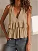 2026 Europeu e Americano Nova Primavera/Verão Amazon Estação Independente Transfronteiriça Moda Feminina Cor Sólida Elegante Plissado Tops e Regatas
