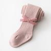 Medias para niños, primavera y otoño, con lazo, de grosor medio, para bebé, de punto blanco, para niña