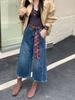 Jeans Vintage Cortos Transfronterizos para Mujer, Moderno Nuevo Estilo Europeo y Americano, Pantalones Anchos de Pierna Recta Sueltos para Mujeres Pequeñas, Pantalones de Longitud 7/8 con Cinturón Incluido
