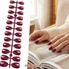 Adesivos de Nail Art de Comércio Exterior Mais Vendidos, Cor Nude Transparente, Cor Sólida, 24 Peças, Tamanhos Variados, Pontas de Nail Art Usáveis, Atacado