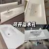 Encimera de Lavabo Integrado Caliente Doblado de Losa de Roca Hecha a Medida para Baño, Lavabo Doble con Esquinas Recortadas y Forma Irregular para Instalación Bajo Encimera