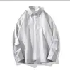 Camisa listrada retrô de manga comprida para homens, primavera e outono, estilo universitário, top limpo e ensolarado, jaqueta de camisa de alta qualidade, estilosa e bonita