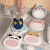 Posavasos de Dibujos Animados Portajabón Encimera de Baño Almohadilla Absorbente Barro de Diatomeas Duro Posavasos con Forma Especial Almohadilla de Almacenamiento Aislante