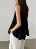 Camisa Chaleco Negro Irregular Estilo Coreano Verano 2025 Camisa Estilo Francés con un Diseño Único