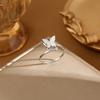 Anillo Europeo y Americano de Mariposa Escarchada Abierto Ajustable de Acero de Titanio Color Libre con Anillo de Cola de Diamante Anillo para Dedo de Comida 18k Premium