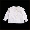 Roupas infantis primavera nova para crianças pequenas e médias estilo estrangeiro renda princesa camisa saia bebê outono lapela grande camisa moda