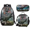 2024 Nueva Mochila Escolar de Doble Capa para Niños, Lonchera, Estuchera, Mochila Infantil con Estampado de Dibujos Animados, Tres Piezas, D