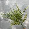 Simulación nórdica, 5 tenedores, eucalipto, dinero, hoja, hogar, suave, mango pequeño, con hierba, simulación, hoja, flor falsa, boda, comercio exterior
