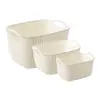 Nueva Cesta de Almacenamiento de Escritorio Tejida de Imitación Ratán Contenedor de Almacenamiento de Plástico Cesta de Cocina Caja de Almacenamiento de Snacks Marco de Almacenamiento para Ducha de Baño