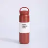 Copo de Elemento Simples Estilo Japonês Transfronteiriço Aço Inoxidável 304 Caneca de Café Alça Tampa Plana Copo de Água Esportivo Portátil